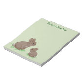 Bloc-note Maman adorable et bébé lapin dans du trèfle (Tourné)