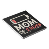 Bloc-note Maman de 2 garçons batterie faible Mère drôle de l (Incliné)