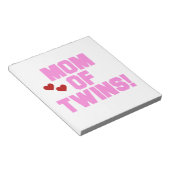 Bloc-note Maman de Twins Pink Texte Cadeaux (Incliné)