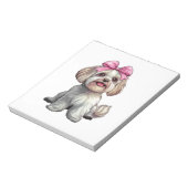 Bloc-note Maman fille chien havanais bow coquette rose (Tourné)