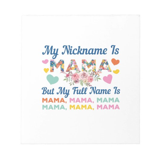 Bloc-note Maman Mon Surnom Est Maman Anniversaire (Devant)