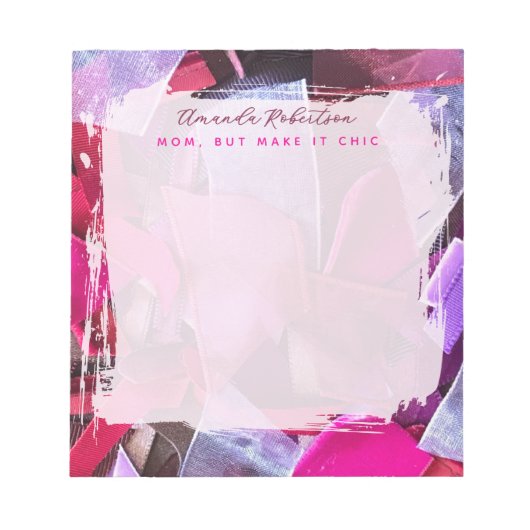 Bloc-note Maman personnalisée Inspiration Rose Violet Abstra (Devant)