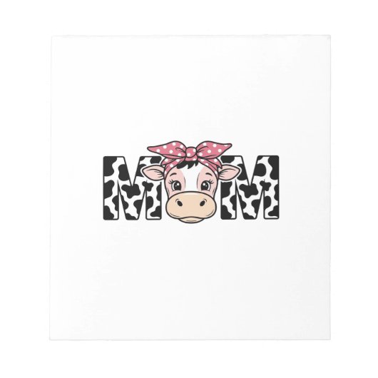 Bloc-note Maman Vache Mignonne Nœud Conception Graphique_1 (Devant)