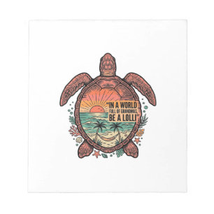 Bloc-note Mamie drôle Turtle Beach Vintage Shirt Design_1