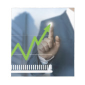 Bloc-note Man showing stock price touchscreen concept (Devant)