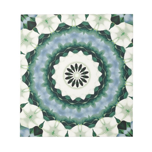 Bloc-note Mandala bleu céleste et vert de Sacramento (Devant)