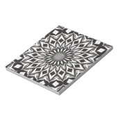 Bloc-note Mandala décoratif noir et blanc (Tourné)