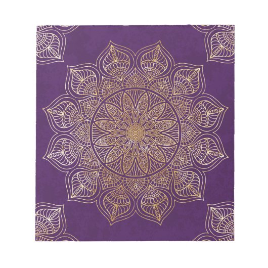 Bloc-note Mandala en or (Devant)