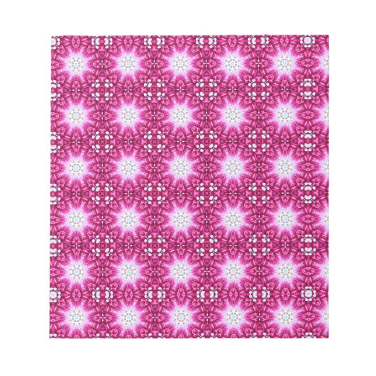 Bloc-note Mandala fractal rose - impression florale (Devant)