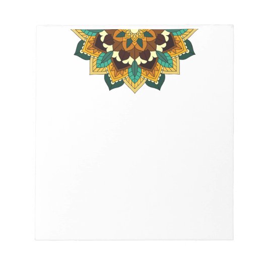 Bloc-note Mandala Motif 2002 en jaune et bronzette (Devant)