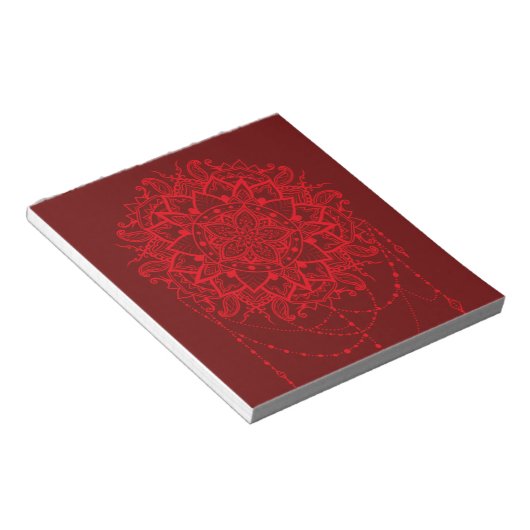 Bloc-note Mandala red maroon indien (Incliné)