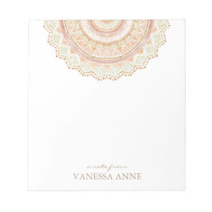 Bloc-note Mandala rose de Boho d'or de GRAND AMOUR