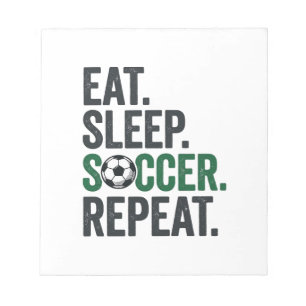 Bloc-note Manger Dormir Football Répéter Design T-Shirt Vint