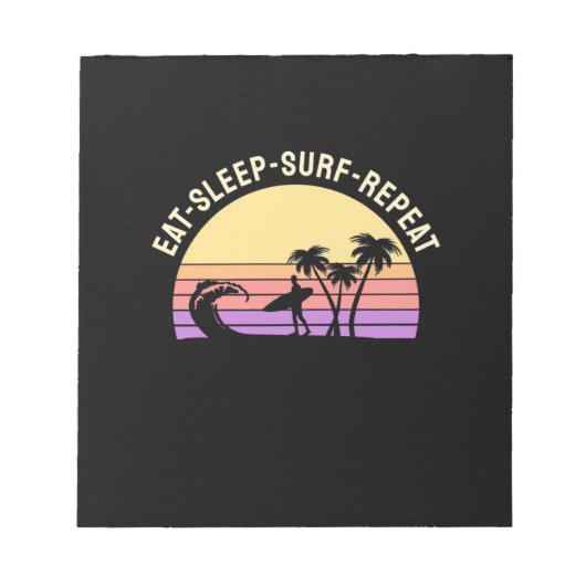 Bloc-note Manger Dormir Surfer Répéter (Devant)