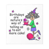 Bloc-note Mangez plus d'humour d'anniversaire de gâteau (Devant)