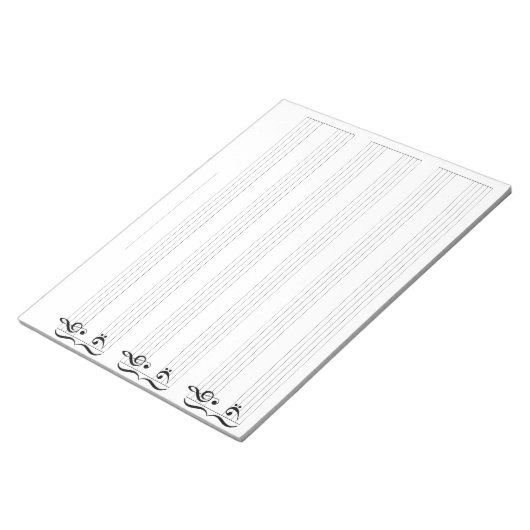 Bloc-note Manuscrit de piano pour enfants Règle large fixe (Incliné)