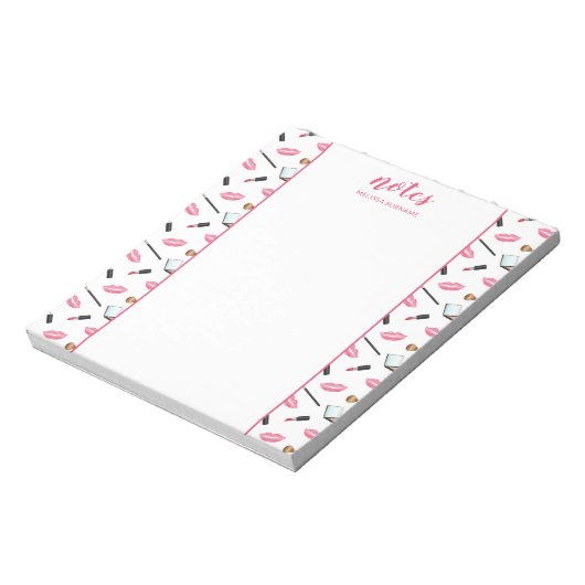 Bloc-note Maquillage Et Lèvres Comme Frontières Avec Nom Per (Tourné)