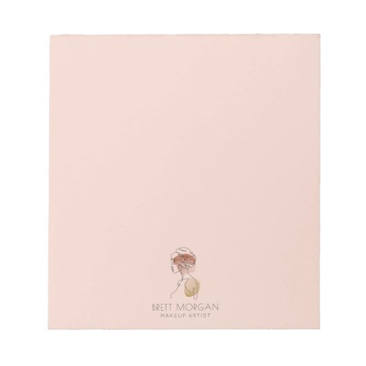 Bloc-note Maquilleuse de femme moderne Rose poudré (Devant)