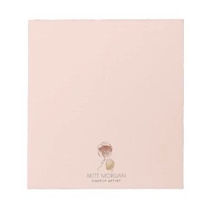Bloc-note Maquilleuse pour femme moderne Rose Clair