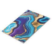 Bloc-note Marbre Agate Design moderne en bleu or violet (Incliné)