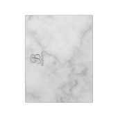 Bloc-note Marbre blanc de script personnalisé Monogramme et  (Tourné)