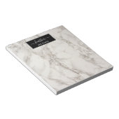 Bloc-note Marbre blanc et gris personnalisé (Incliné)