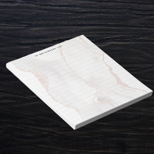 Bloc-note Marbre blanc marbré élégant moderne doublé