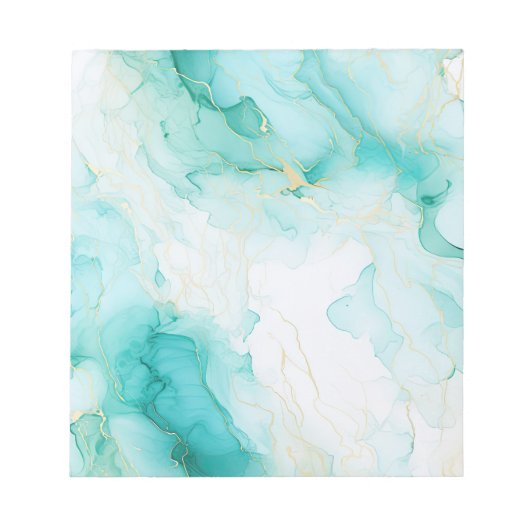 Bloc-note Marbre blanc Mint Green Gold (Devant)