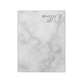 Bloc-note Marbre blanc Modern Script Nom personnalisé (Tourné)
