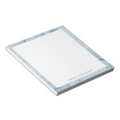 Bloc-note marbre bleu élégant monogramme (Incliné)