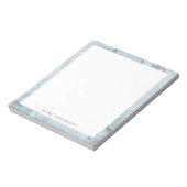Bloc-note marbre bleu élégant monogramme (Tourné)