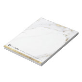 Bloc-note Marbre d'or moderne luxe personnalisable Papeterie (Tourné)