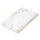 Bloc-note Marbre d'or moderne luxe personnalisable Papeterie (Incliné)