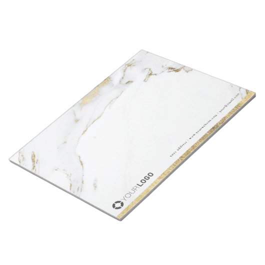 Bloc-note Marbre d'or moderne luxe personnalisable Papeterie (Incliné)