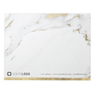 Bloc-note Marbre d'or moderne luxe personnalisable Papeterie