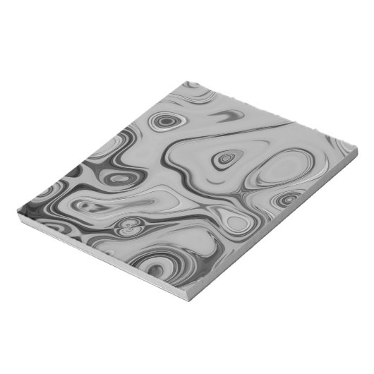 Bloc-note Marbre en granit noir et blanc Design d'art couleu (Tourné)