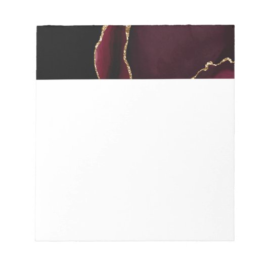 Bloc-note Marbre Glamour Agate Chic Noir Violet Or (Devant)