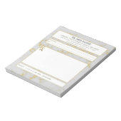 Bloc-note Marbre Gris Or Mat Mat Médecin Ordonnance (Tourné)