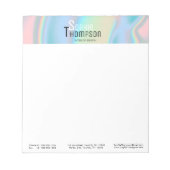 Bloc-note Marbre liquide holographique moderne (Devant)