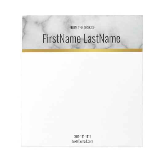 Bloc-note Marbre moderne Faux Grey Du bureau de (Devant)