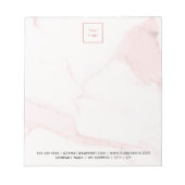 Bloc-note Marbre rose clair élégant logo d'entreprise (Devant)