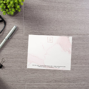 Bloc-note Marbre rose clair élégant logo d'entreprise