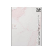 Bloc-note Marbre rose clair QR code logo de l'entreprise (Tourné)