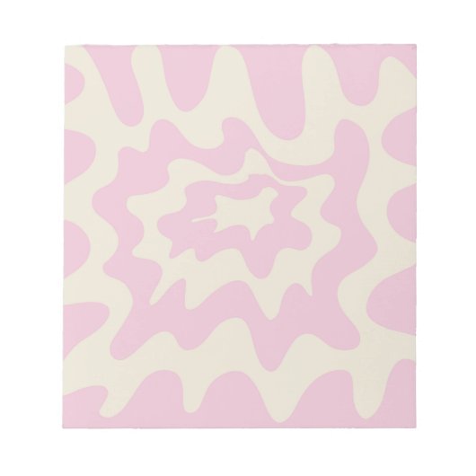 Bloc-note Marbre rose Super Wavy Stripe Printemps moderne (Devant)