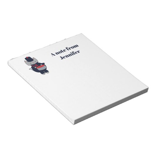 Bloc-note Marching Band Cat Drum Navy Blue Red Personalize (Incliné)
