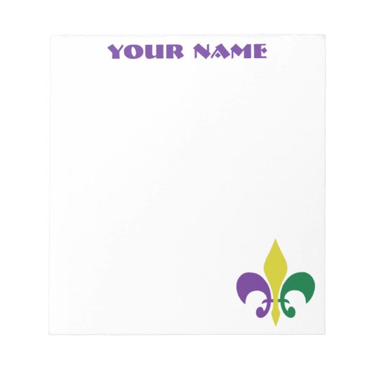 Bloc-note Mardi Gras ~ Fleur De Lis (Devant)