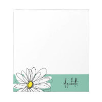 Marguerite blanche et verte avec texte personnalis
