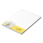 Bloc-note Marguerite lunaire jaune et blanc avec texte perso (Tourné)