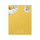 Bloc-note Marguerite sur Arrière - plan Jaune Personnalisé (Tourné)