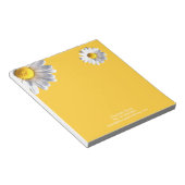 Bloc-note Marguerite sur Arrière - plan Jaune Personnalisé (Incliné)